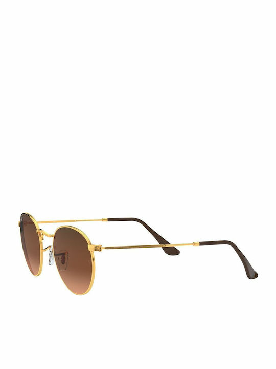 Ray Ban Round Metal Unisex Sunglasses with Gold Metal Frame and Brown Gradient Lens RB3447 9001/A5