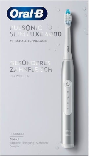 Oral-B Pulsonic Slim Luxe 4000 Електрическа Четка за Зъби с Таймер Сребрист
