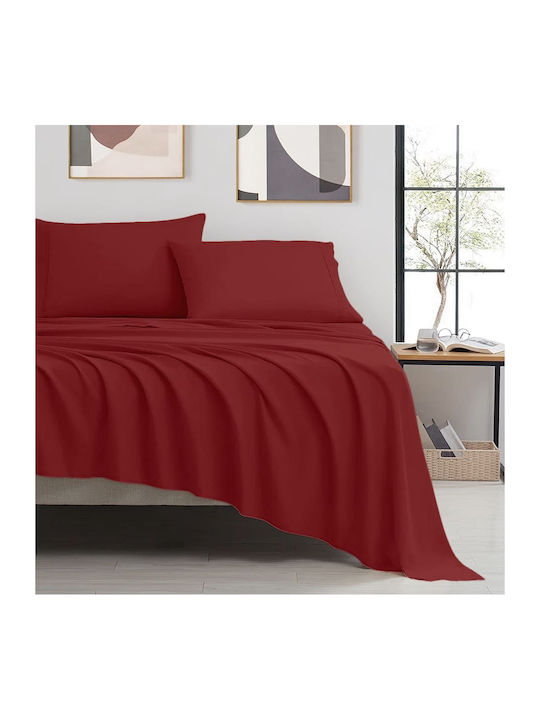Ariete Комплект Плик за Завивка Памучен Кинг Сайз с 2 Калъфки 240x260 Satinport Burgundy