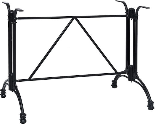 vidaXL Möbel Bein aus Aluminium Geeignet für Tabelle Black Velvet-Black Metal 93x60x72cm