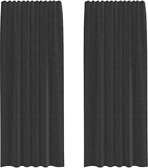 vidaXL Fabric Door Curtain Black 140x225cm 4102258