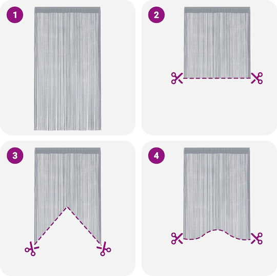 vidaXL Fabric Door Curtain Gray 140x250cm 4102050