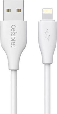 Celebrat Regular USB-A la Cablu Lightning 15W Alb 1m (CB-31A-L-WH)