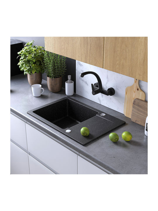 Kuchinox Drop-In Spüle aus Verbundgranulat B65xT44cm Schwarz