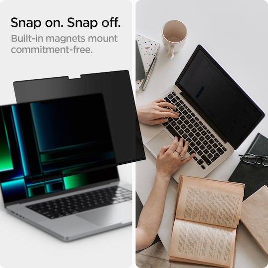 Protector din sticlă Spigen Sgp Safeview Privacy 9H Glas.tr Slim 1 pachet pentru Apple MacBook Pro 14" M3 2024/M2 2023/M1 2021 Afl06158