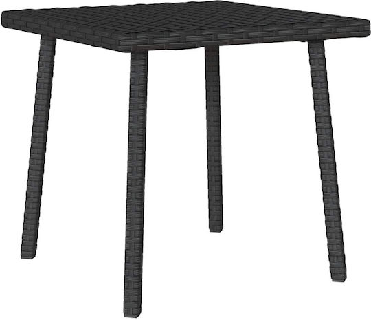 Tisch für kleine Außenbereiche Rattan Stabil Black 40x40x37cm