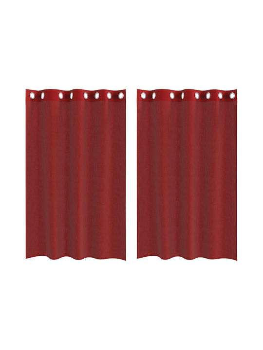 vidaXL Curtain Window with Grommet Red 140x175cm