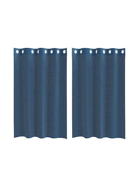 vidaXL Curtain Window with Grommet Blue 140x175cm