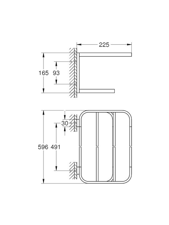 Grohe Selection Schiene Badezimmer 4 Plätze Wandmontage Schrauben Schwarz