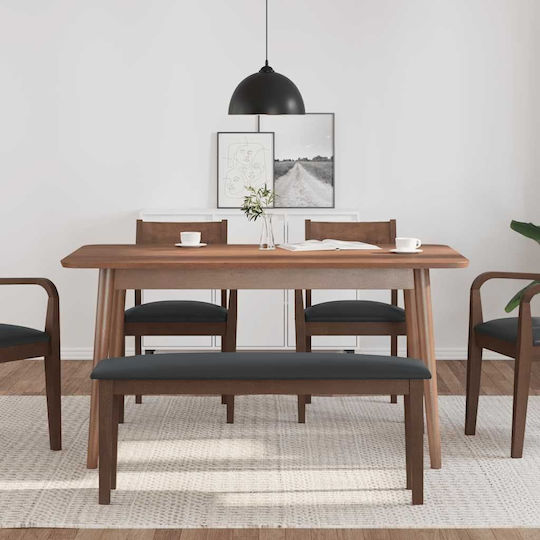 Dining Room Bench with Wooden Surface Coffee 110x30x46.5cm