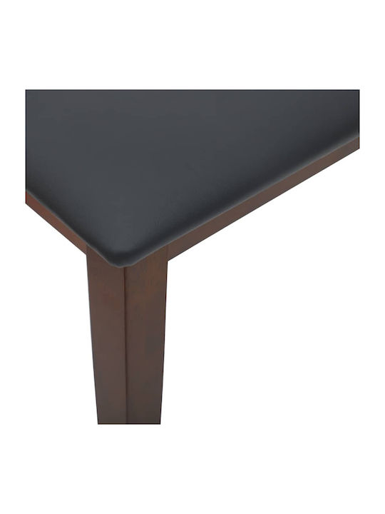 Dining Room Bench with Wooden Surface Coffee 110x30x46.5cm