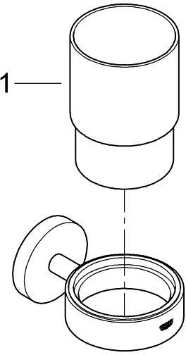 Grohe Essentials Επιτοίχια Ποτηροθήκη Μεταλλική Μαύρη