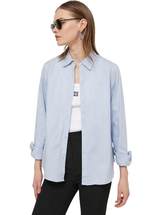 Essential Μακρυμάνικο Γυναικείο Πουκάμισο Light Pastel Blue