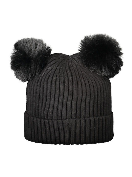 Guess Pom Pom Beanie Beanie Knitted in Black color