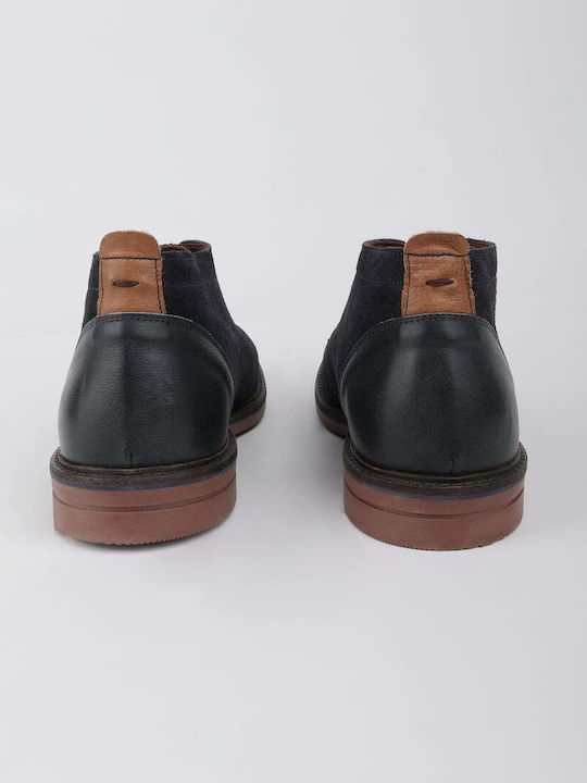 Leather Blue Men's Boots
