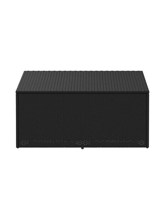 vidaXL Cutie de depozitare pentru exterior Rattan Negru L110xW50xH58buc