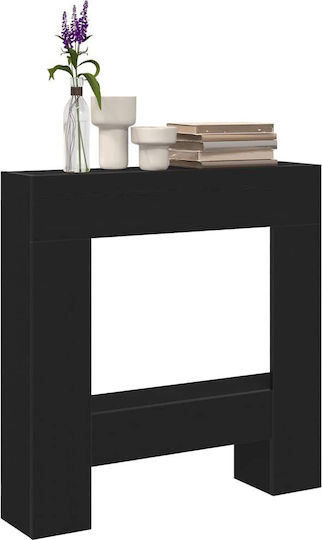 vidaXL Metallic Fireplace Screen with Panels 82x18x81cm Black