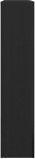 vidaXL Metallic Fireplace Screen with Panels 82x18x81cm Black