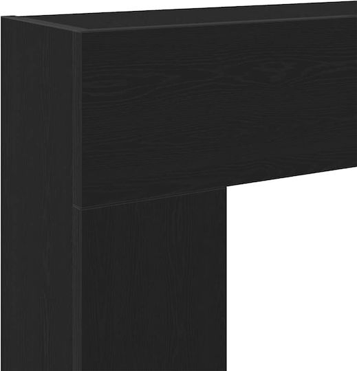 vidaXL Metallic Fireplace Screen with Panels 82x18x81cm Black