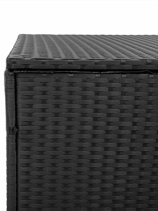 vidaXL Cutie de depozitare pentru exterior Rattan Negru L110xW50xH58buc