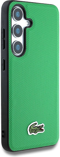 Lacoste Iconic Petit Pique Woven Logo Umschlag Rückseite Kunststoff / Silikon Grün (Galaxy S25+)
