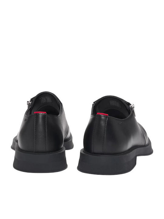 Lenner Men's Leather Monk Shoes Black