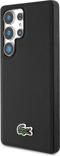 Lacoste Iconic Petit Pique Woven Logo Back Cover Plastic / Silicone Black (Galaxy S25 Ultra)