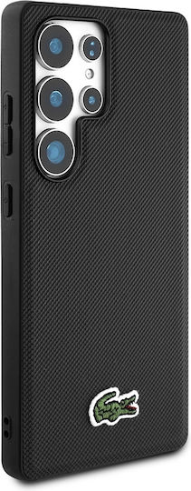 Lacoste Iconic Petit Pique Woven Logo Back Cover Plastic / Silicone Black (Galaxy S25 Ultra)