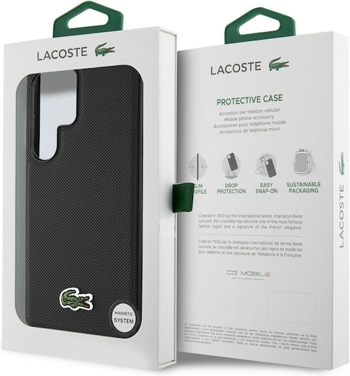 Lacoste Iconic Petit Pique Woven Logo Back Cover Plastic / Silicone Black (Galaxy S25 Ultra)