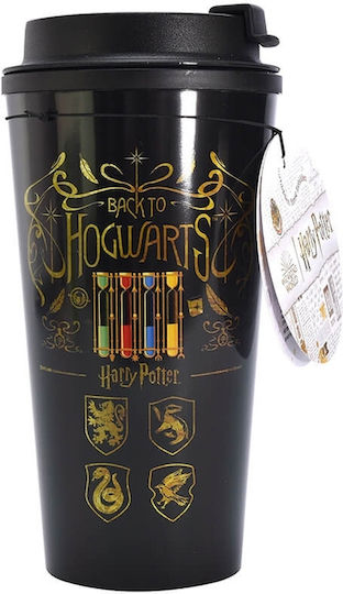Bluesky Harry Potter Wappen Ποτήρι Θερμός Ανοξείδωτο 450ml Μαύρο