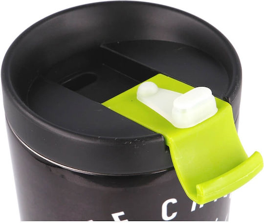 Stor Star Wars: The Mandalorian - Grogu Glass Thermos Stainless Steel 425ml Black with Mouthpiece