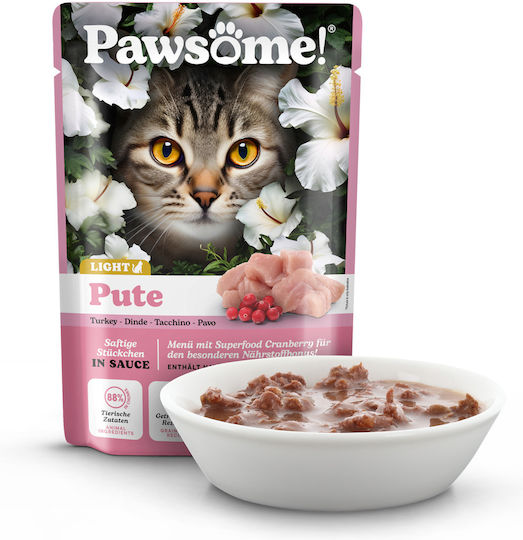 Pawsome Υγρή Τροφή για Ενήλικες Γάτες σε Φακελάκι με Γαλοπούλα και Κρέας Διαίτης 85gr