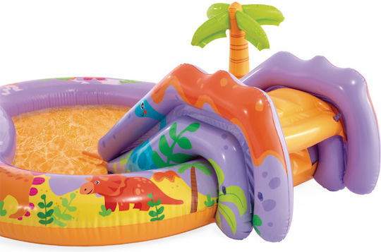 Intex Dino Kinder Schwimmbecken PVC 159l Aufblasbar 201x157x69cm