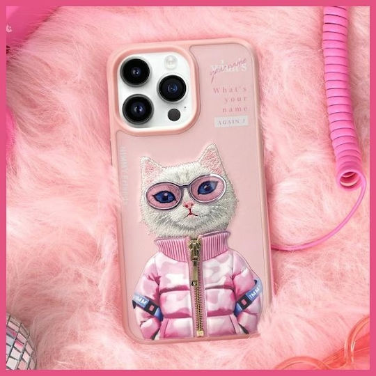 Nimmy Очила Cute 2.0 Задна Корица Силиконова / Пластмасова Водоустойчива Розова Бяла Rich and Beauty (iPhone 15 Pro Max)