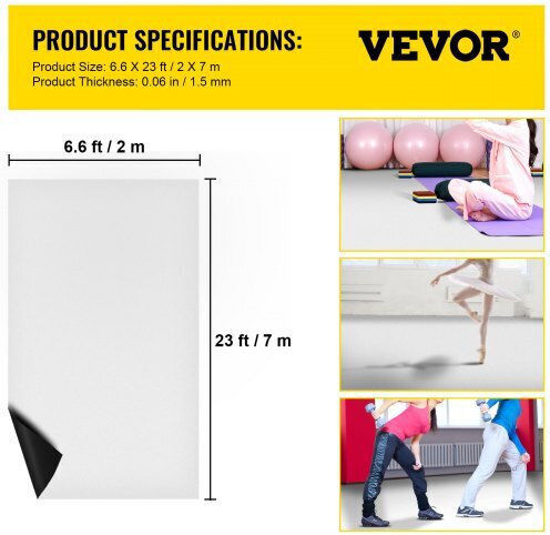 Vevor Pardoseală din Plastic PVC 1.5mm în Rolă cu Lățime 2m (preț pe m²)