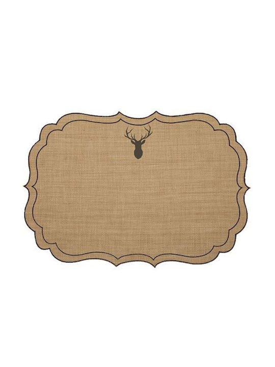 La Gallina Matta Fabric Placemats Brown 52x36cm 4pcs