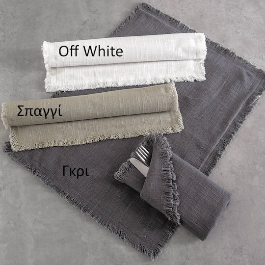 Rythmos Merit Placemat Fabric Gray 50x35cm 1pcs