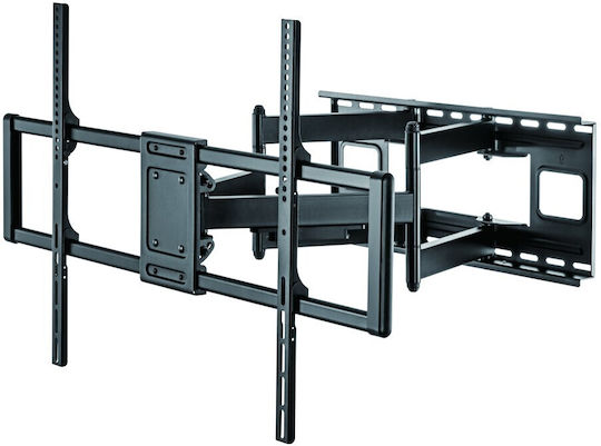 Techly ICA-PLB 189B Βάση Τηλεόρασης Τοίχου έως 120" και 120kg Μαύρο