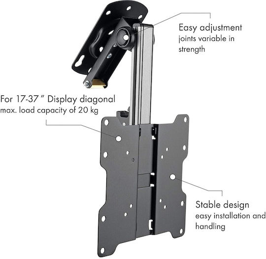 Techly ICA-CPLB 222 Βάση Τηλεόρασης Οροφής έως 37" και 20kg