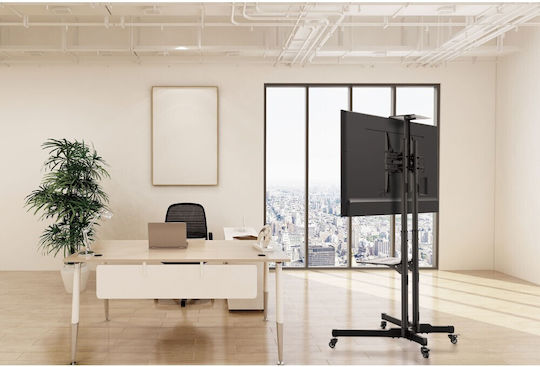 Techly Multifunction Mobile TV Stand Trolley Wheeled Floor TV Mount 37" 70" Shelf & Camera Holder