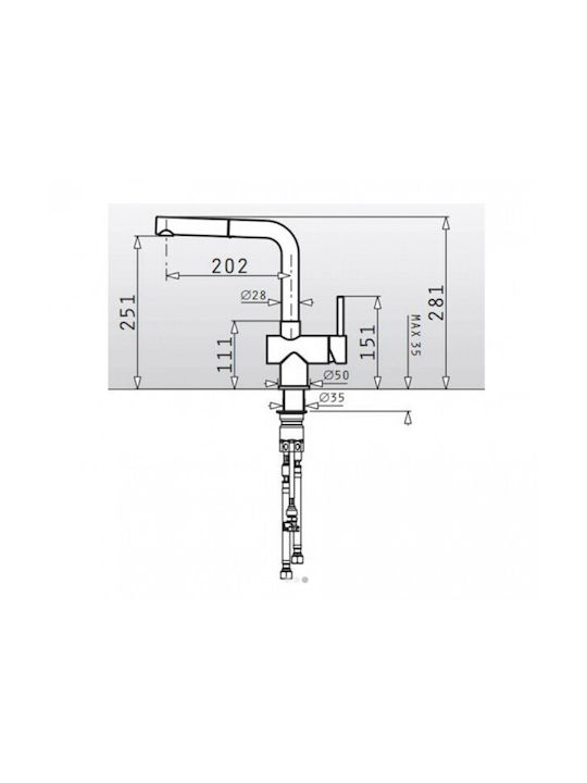 Pyramis Capriccio Kitchen Faucet Counter Black