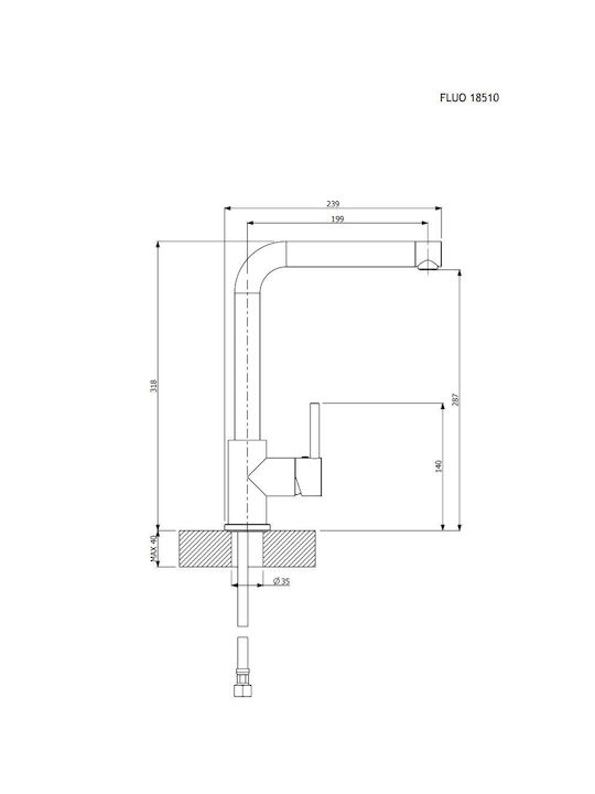 La Torre Tech 12813 Baterie Chiuvetă Bucătărie Bancă Argintie