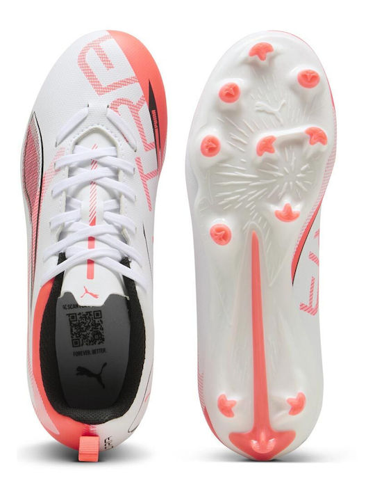 PUMA Ultra 5 Play FG AG Jr White Kids Soccer Cleats & Shoes