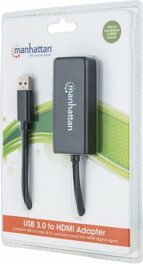 Manhattan Μετατροπέας USB-A male σε HDMI female 1τμχ 152259