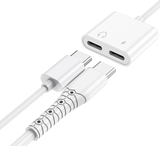Leewello Converter USB-C male to USB-C / 3.5mm male White 1pcs YPX-037