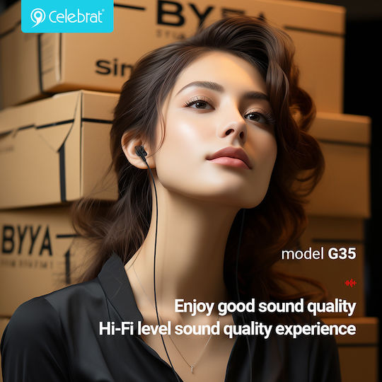 Celebrat G35-WH In-ear Handsfree Headphones with Connector 3.5mm White