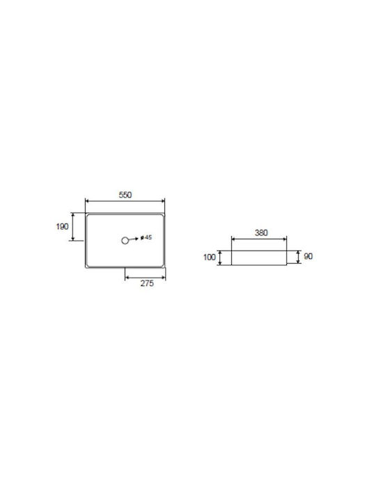 Karag Saturn Επικαθήμενος Νιπτήρας Inox 55x38x10cm Brushed Steel