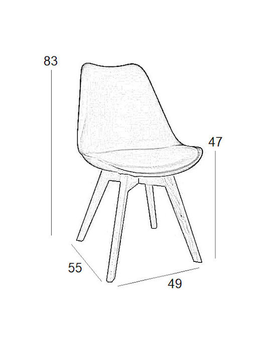 Billy Dining Room Fabric Chair Grey 48x55x82cm