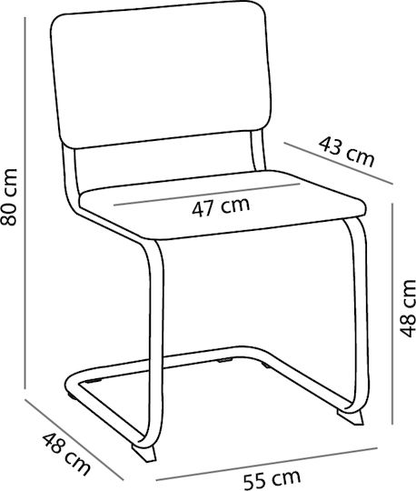 Broyer Dining Room Metallic Chair Black Velvet-Black Metal 55x48x80cm