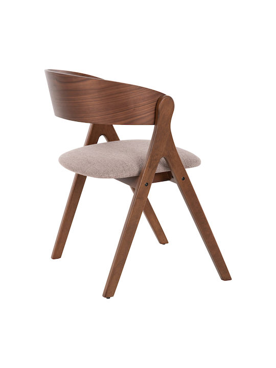 Nekker Dining Room Wooden Armchair Walnut-beige 56x55x78cm